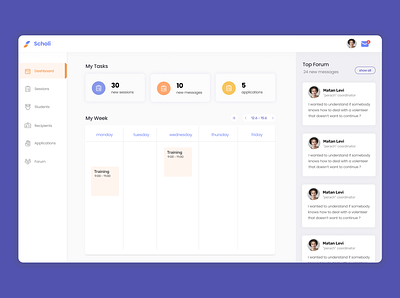 Scholi dashboard design ui