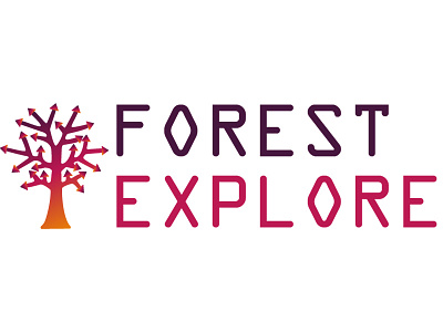 Forest Explore adobe illustrator create degraded graphic logo tree typography vector