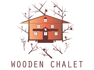 Wooden Chalet adobe illustrator chalet create degraded design graphic illustration leaves logo trees vector webdesign website wild