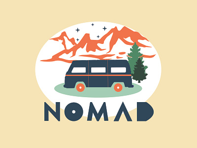 Nomad adobe illustrator car create design first graphic graphic art graphic design illustration landscape logo montains nomad typography vector webdesign wild