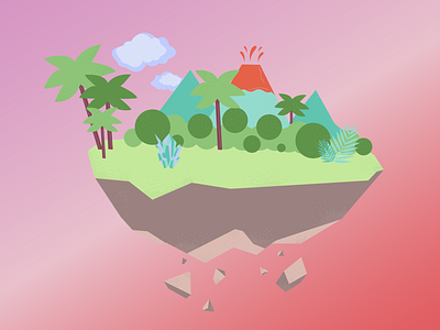 LOST ISLAND adobe illustrator create degraded design graphic graphic art graphic design illustration landscape vector wild