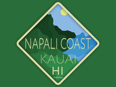 Napali Coast badge coast hawaii mountain sticker