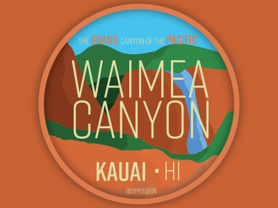 Waimea Canyon badge canyon hawaii mountain sticker