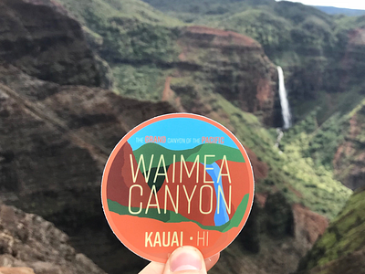 Waimea Canyon Sticker badge canyon explore hawaii island kauai sticker travel