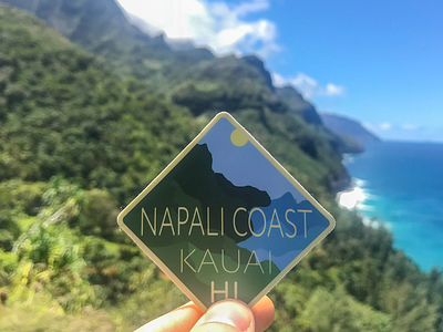 Napali Coast Sticker badge explore hawaii kauai outdoors sticker