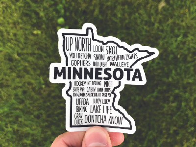 Minnesota Typography Sticker badge illustration local minneapolis minnesota sticker sticker mule typogaphy