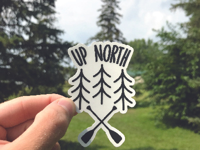 Up North Sticker badge illustrator minnesota outdoors sticker sticker mule