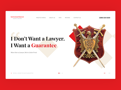 Litster Frost. Landing Page advocacy attorney landing page lawyer ui web
