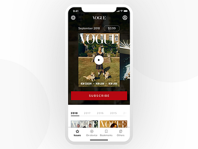 Vogue.ua app 👗 application fashion first screen ios mobile ui vogue