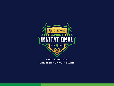 University of Notre Dame Esports Invitational 2020 branding college design esports gaming illustration invitational irish logo notre dame sports sports logo university vector