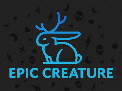 Epic Creature Logo blue creature dark dark arts epic epic creature illustration jackalope logo mystical