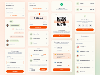 UI Components app app design application buttons cards components design design system input interface minimal mobile payments ui ui deisgn ui design uimobile uiux ux ux design