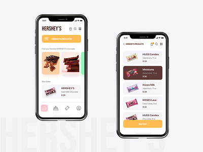 Hershey's Chocolate app chocolates design interface ui ui deisgn uiux ux design