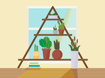 Plants in a Window art design icons illustration plants simple vector