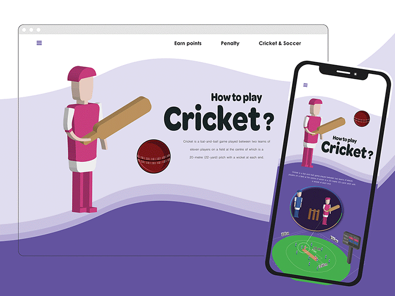 How to play Cricket? animation clean cricket design england flat icon illustration london minimal mobile sport type typography uidesign ux ux design vector web website