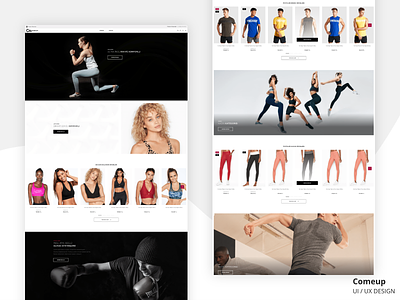 Sportswear e-commerce web site. Home page. UI/UX Design clean design e commerce home page product design ui uiux ux website