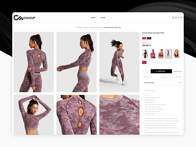 Sportswear e-commerce web site. Ui/Ux