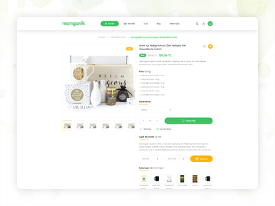 Monthly organic box subscriptions Product Page - UI/UX