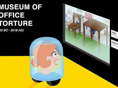 Museum Of Office Torture 2d character color creative digital doodle editorial fun graphic design illustration illustrator vector