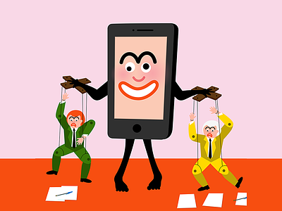 Phone's Are Distracting Even When We Aren't Looking At Them 2d character color creative digital doodle editorial fun graphic design illustration illustrator vector