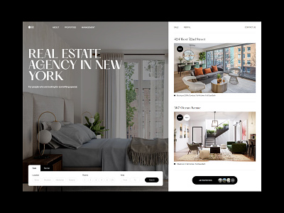Real Estate concept design desktop new york real estate rental sale ui ux web website