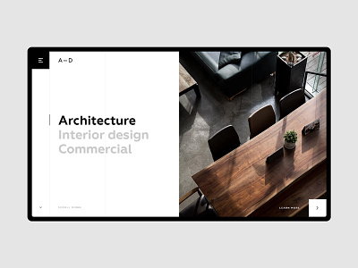 A — D architecture concept design desktop interior minimal ui ux web website white