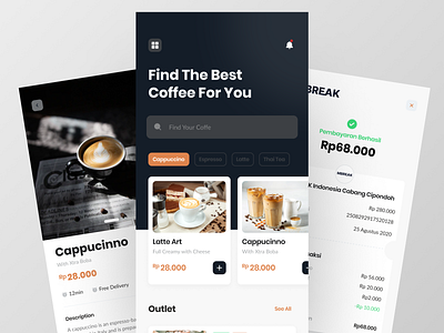 MBreak Coffe Shop - Mobile Apps behance dailyui design illustration uidesign userexperience userinterface webdesign