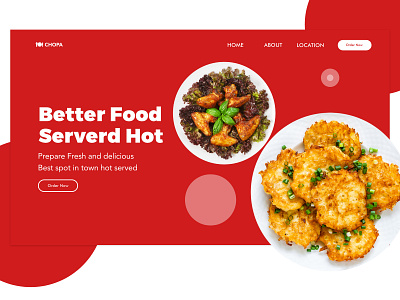 Resturant Landing Page. Designed in Adobe XD adobe xd