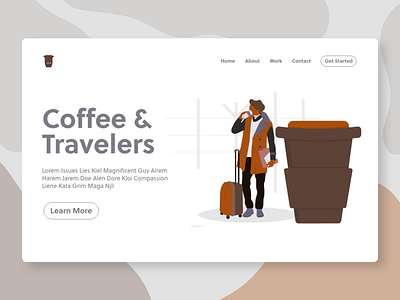 Coffee and Travelers - illustration - Website adobexd illustration undraw