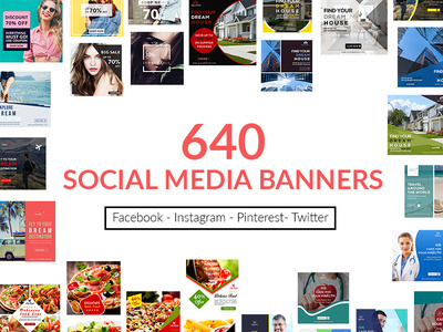 640+ Social Media banners facebook banner instagram pinterest social media banner social media design social media graphics twitter