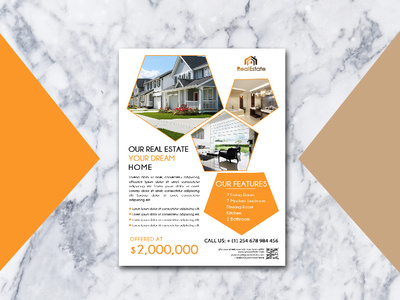 Real Estate Flyer brochure template design flyer illustration photoshop print ready print template psd