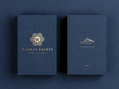 Waiman Yachts Logo boat brand branding business card corporate elegant flat icon identity logo logos logotype luxury minimal monogram retro symbol travel vector yacht