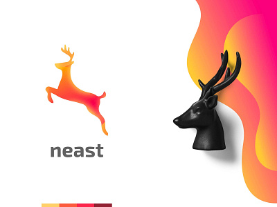 Nest Logo animal brand branding business company deer design forest identity logo logo design logos logotype mark minimal modern nature sport symbol vector