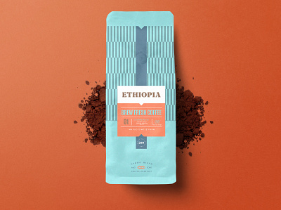 COFFEE BAG PACKAGING DESIGN - ETHIOPIA BLEND badge brand branding chocolate coffee coffee bag coffee label company design food designer food packaging label logo minimal modern package packaging roaster roasters roastery