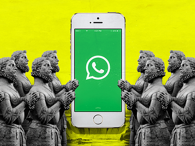 a prayer to WhatsApp... 2018 app collage collageart cuba design dominiocuba graphicdesign green illustration inspiration politics smartphones yellow