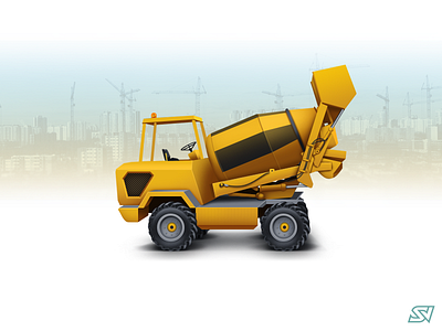 Cement mixer construction construction icons equipment technical design