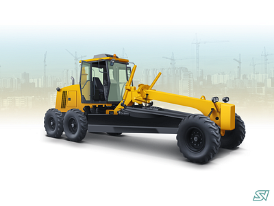 Grader construction construction icons equipment technical design