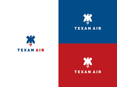 TEXAN AIR airline design eagle logo minimal modern unique