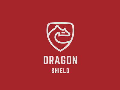 Dragon Shield. design dragon line art logo modern shield logo unique