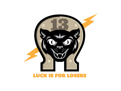 Luck Is For Losers 13 bad luck black cat branding design horseshoe illustration illustrator logo vector