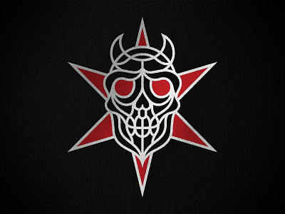 Skull branding chicago chicago star design devil illustration line art linework logo skull skull art