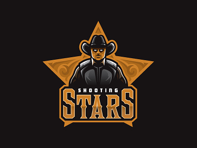 Shooting Stars branding branding and identity cowboy cowboy logo design illustration illustrator logo shooting stars stars