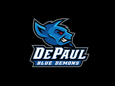 Reimagined DePaul Basketball logo basketball basketball logo blue demons branding college basketball demon design devil logo vector