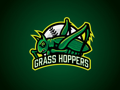 Grass Hoppers Baseball baseball baseball logo branding design grass hopper grasshopper greensboro illustration illustrator logo minor leagues north carolina vector