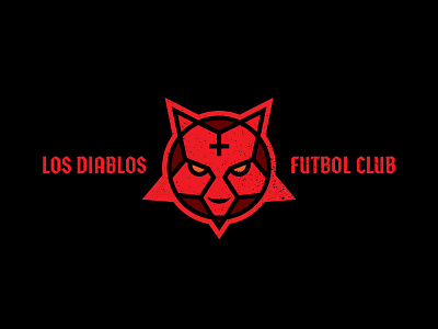 Los Diablos Futbol Club branding design devil diablo futbol illustration illustrator logo soccer sports sports logo thick lines vector