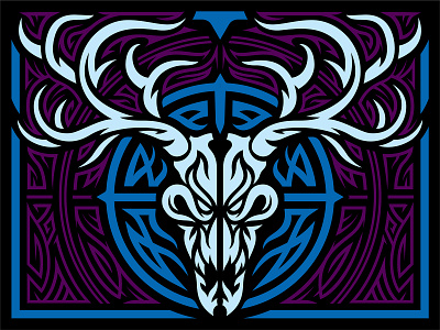 The Buck art buck deer design fluorescent horns illustration illustrator tribal vector