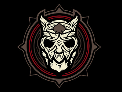 The Smiling Skull badge branding death metal demon demonic design devil illustration illustrator logo skull vector