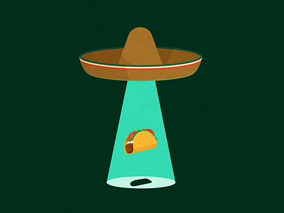 #3 alejandromilàstudio conceptual illustration illustration illustrator mexican hat mexico tacos ufo vector x files