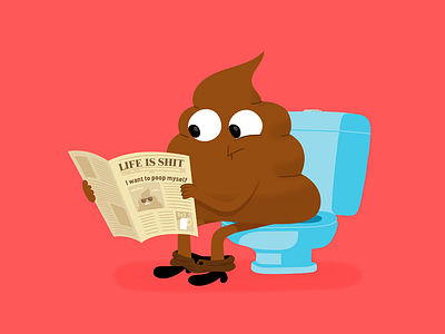 #4 alejandromilàstudio conceptual illustration illustration illustrator news newspaper poop pooping restroom shit toilet vector