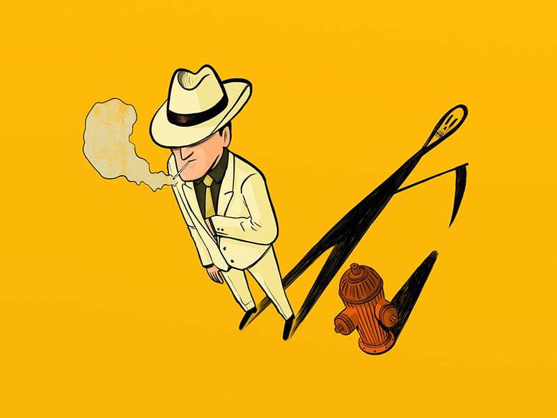 #8 alejandromilàstudio illustrator yellow death mafia mobster gangster the godfather new york vector conceptual illustration illustration